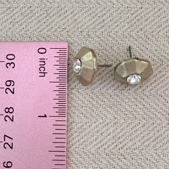 Matte Gold and Crystal Rhinestone Statement Stud Earring Lia Sophia Boho Look - Picture 7 of 9